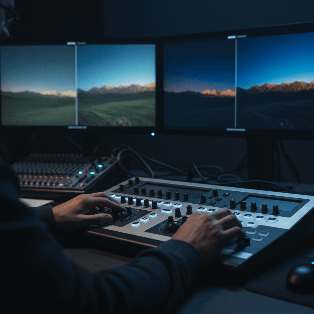 Post-production color grading and VFX workflow