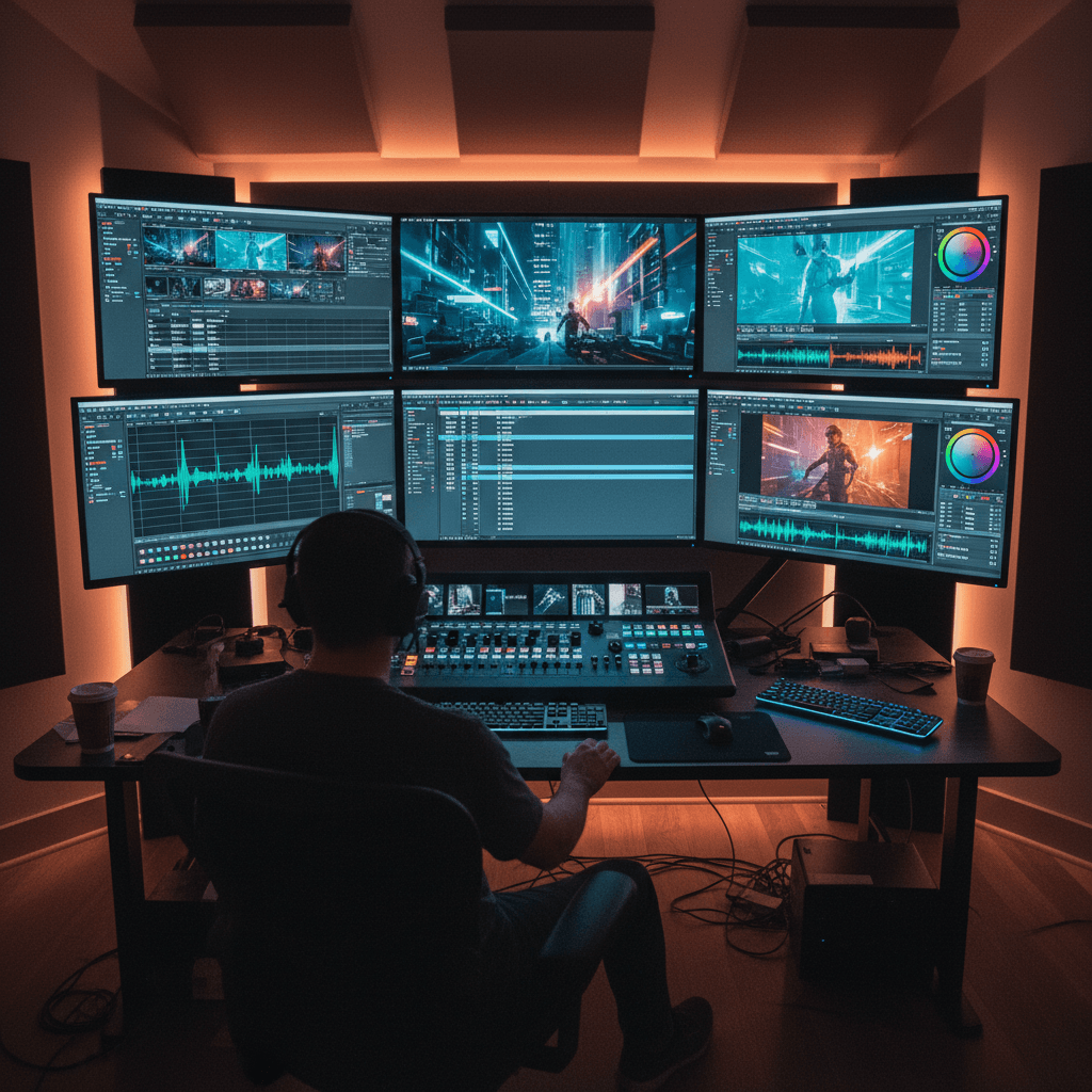 Post-production editing suite
