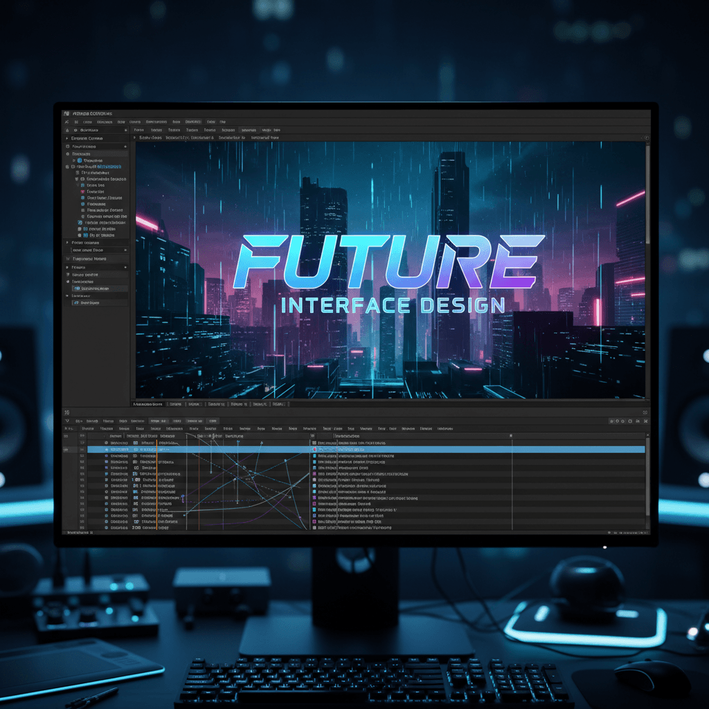 Motion graphics and visual effects composition in After Effects with animated overlays