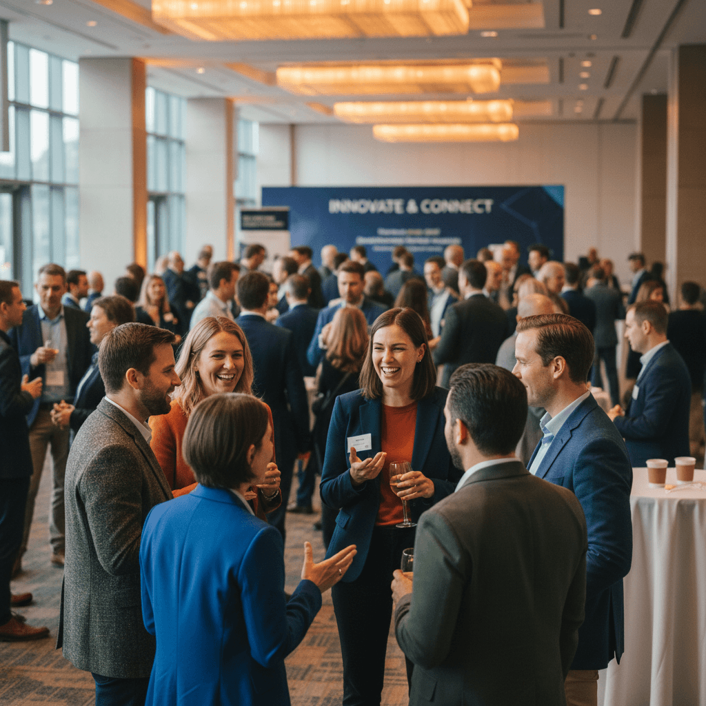 Corporate event networking moment